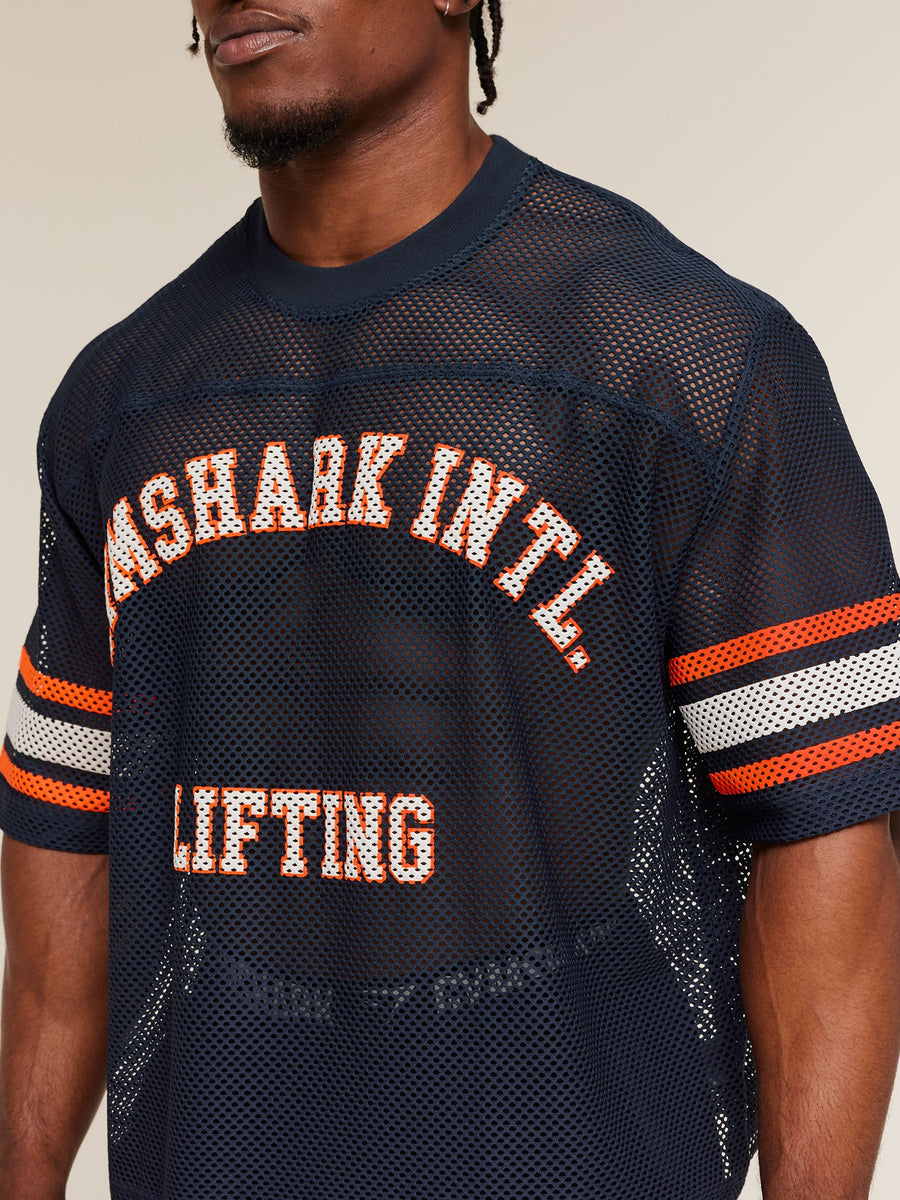 Gymshark Collective Mesh Contrast Jersey — Heavy Blue — 6
