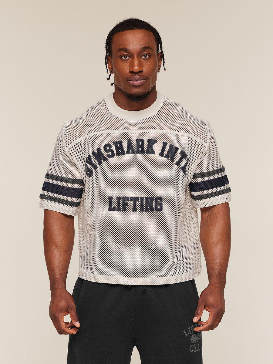Gymshark Collective Mesh Contrast Jersey — Tinted White — 1