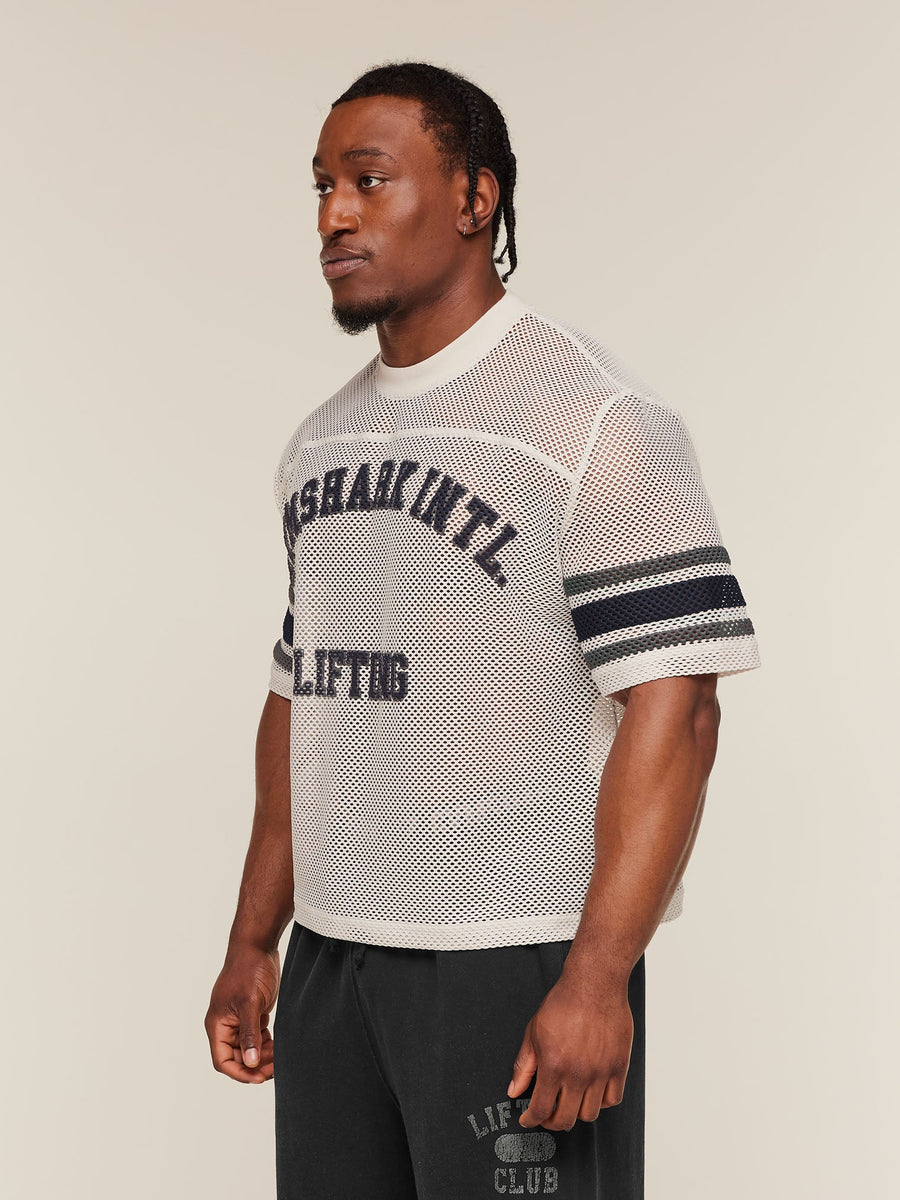 Gymshark Collective Mesh Contrast Jersey — Tinted White — 4