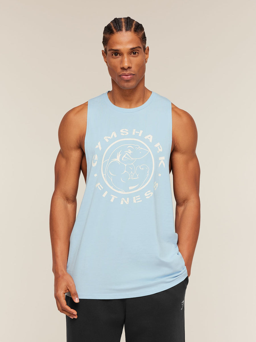 Gymshark Legacy Drop Arm Tank — Chilled Blue — 1