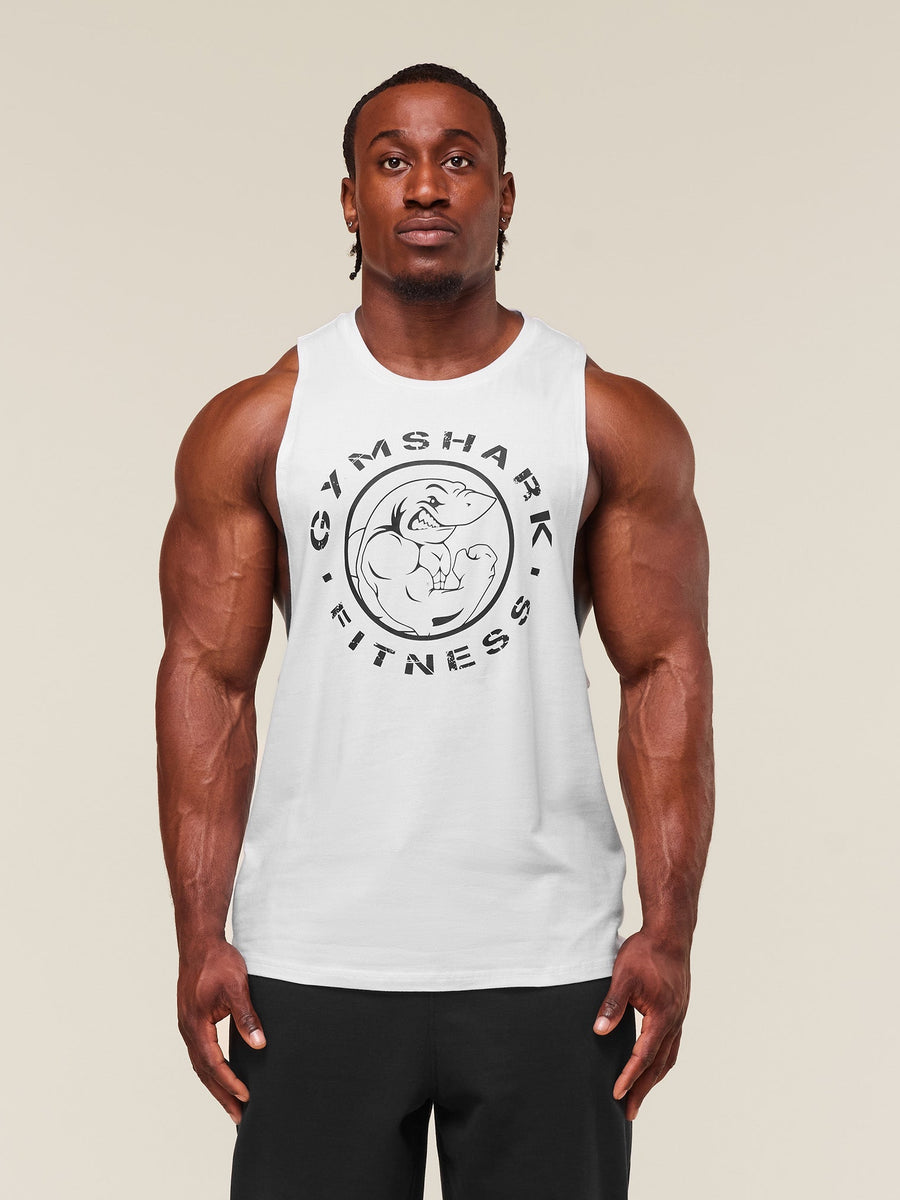 Gymshark Legacy Drop Arm Tank — White — 5