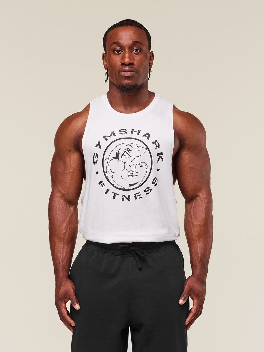 Gymshark Legacy Drop Arm Tank — White — 1