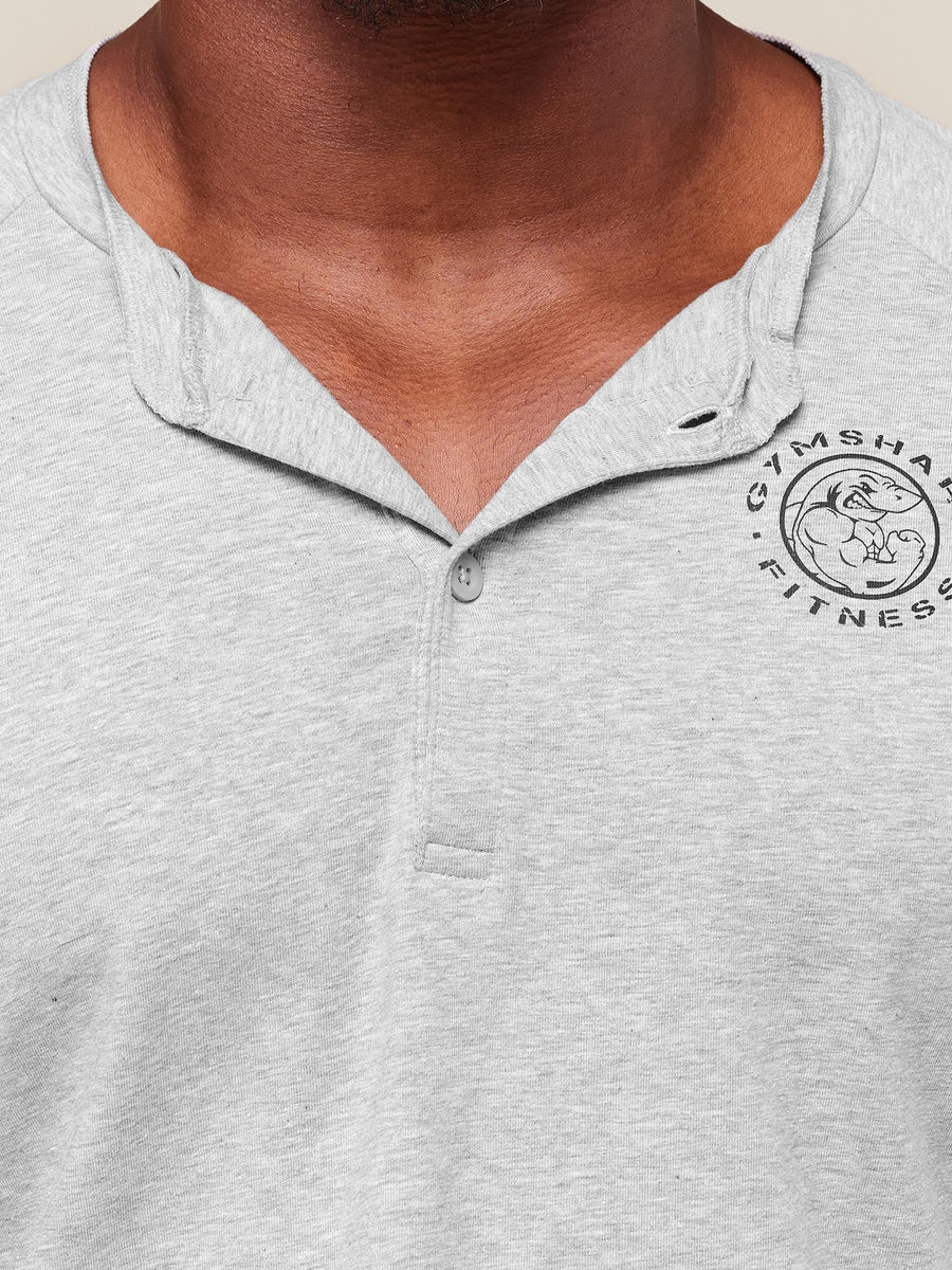 Gymshark Legacy Henley — Light Grey Marl — 6