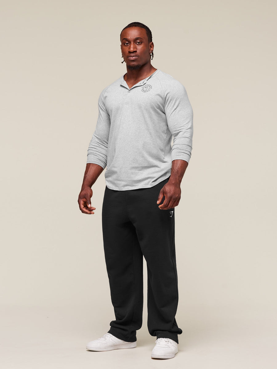 Gymshark Legacy Henley — Light Grey Marl — 4