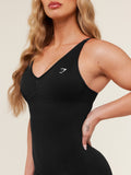 Gymshark Life Seamless Strappy All in One — Black/Black Marl — 7