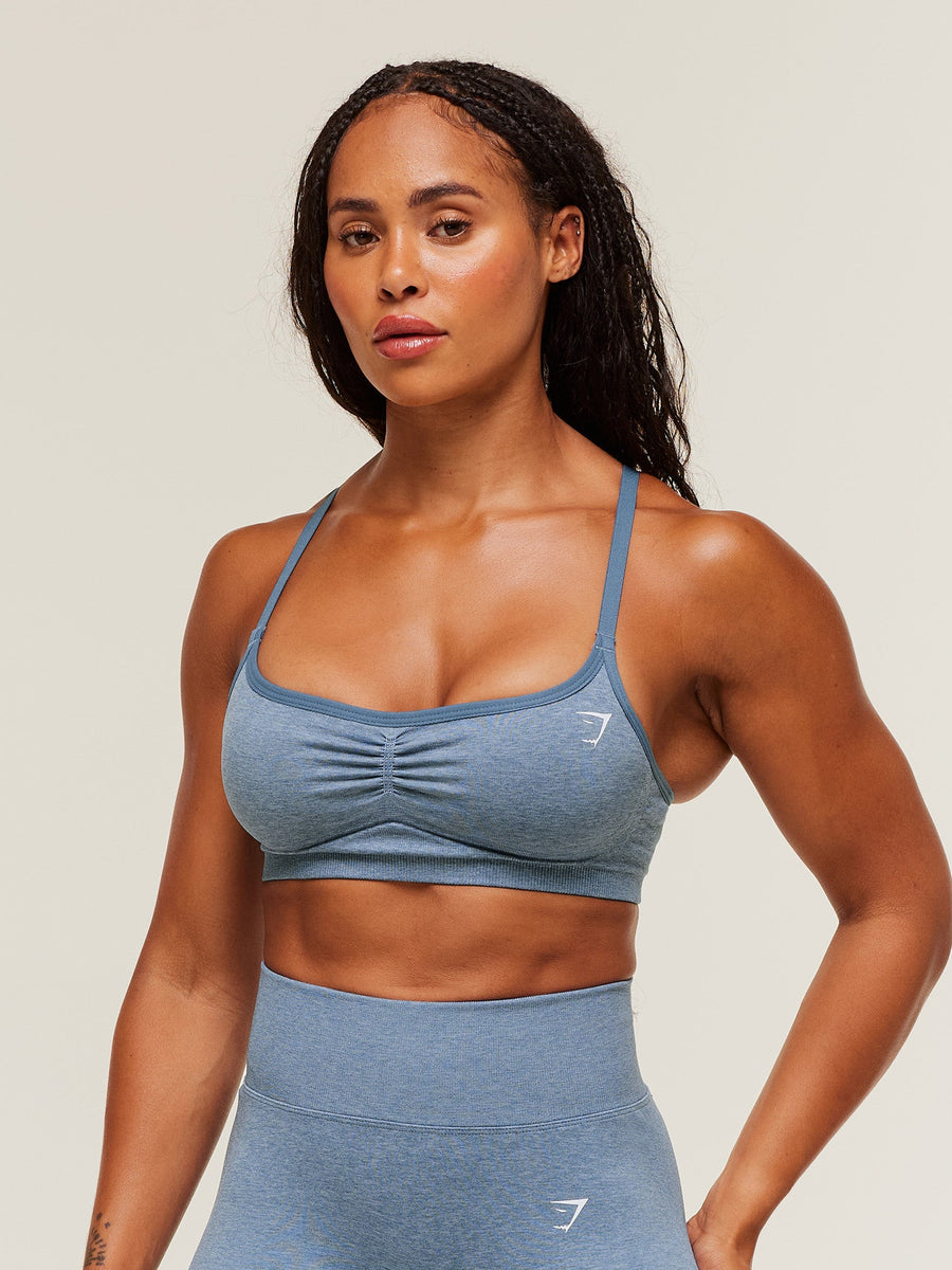 Gymshark Lift Seamless Sports Bra — Worn Blue/Peri Blue Marl — 1