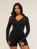 Gymshark Lift Seamless Jacket — Black/Black Marl — 1