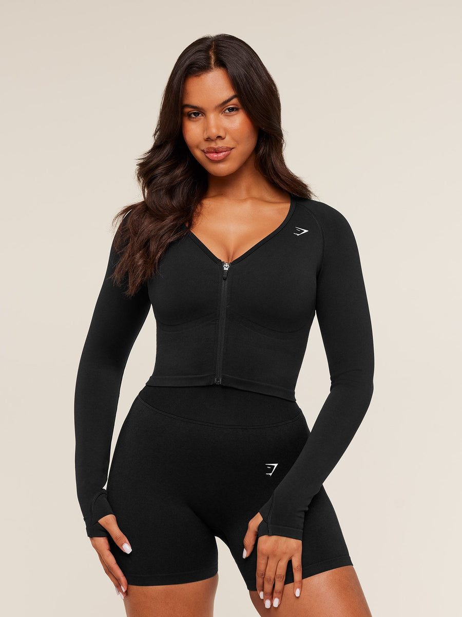 Gymshark Lift Seamless Jacket — Black/Black Marl — 1