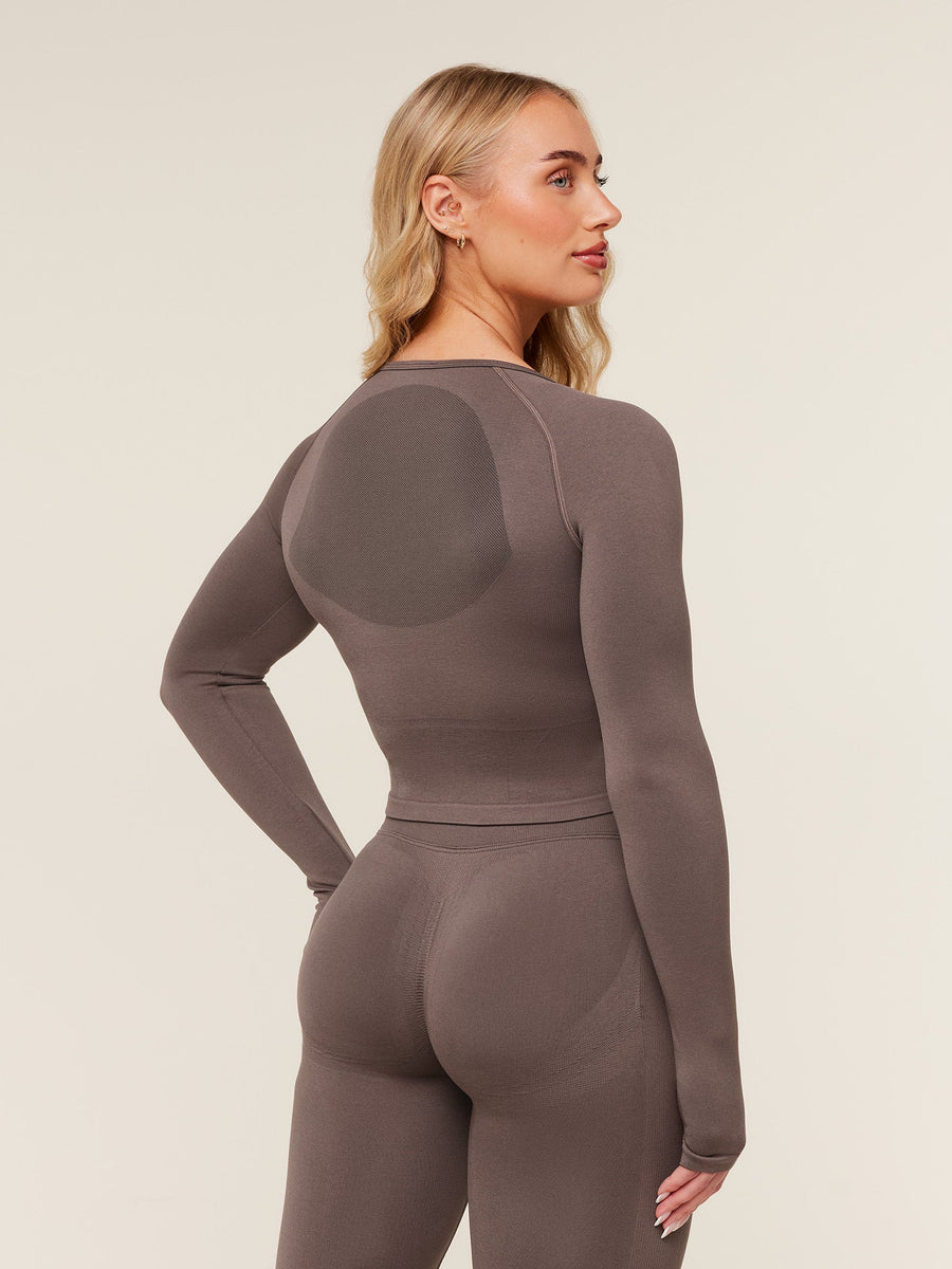 Gymshark Lift Seamless Jacket — Cool Brown — 4