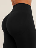 Gymshark Lift Seamless High-Rise Leggings — Black/Black Marl — 7