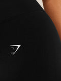 Gymshark Lift Seamless High-Rise Leggings — Black/Black Marl — 8
