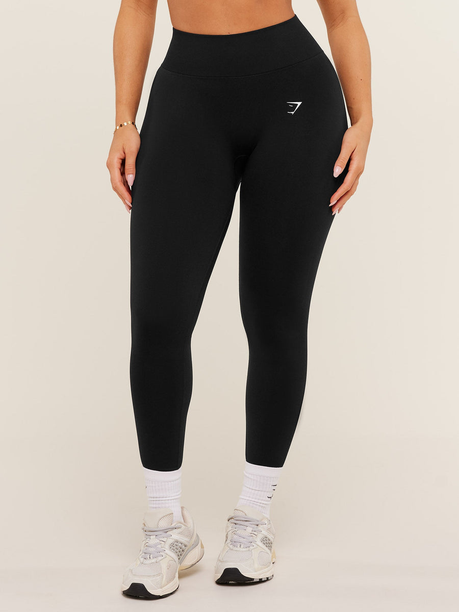Gymshark Lift Seamless High-Rise Leggings — Black/Black Marl — 1
