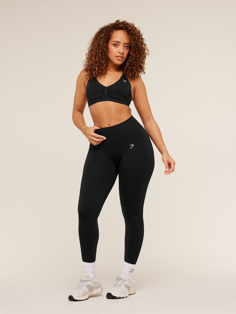 Gymshark Lift Seamless High-Rise Leggings — Black/Black Marl — 5
