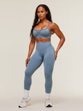 Gymshark Lift Seamless High-Rise Leggings — Worn Blue/Peri Blue Marl — 6
