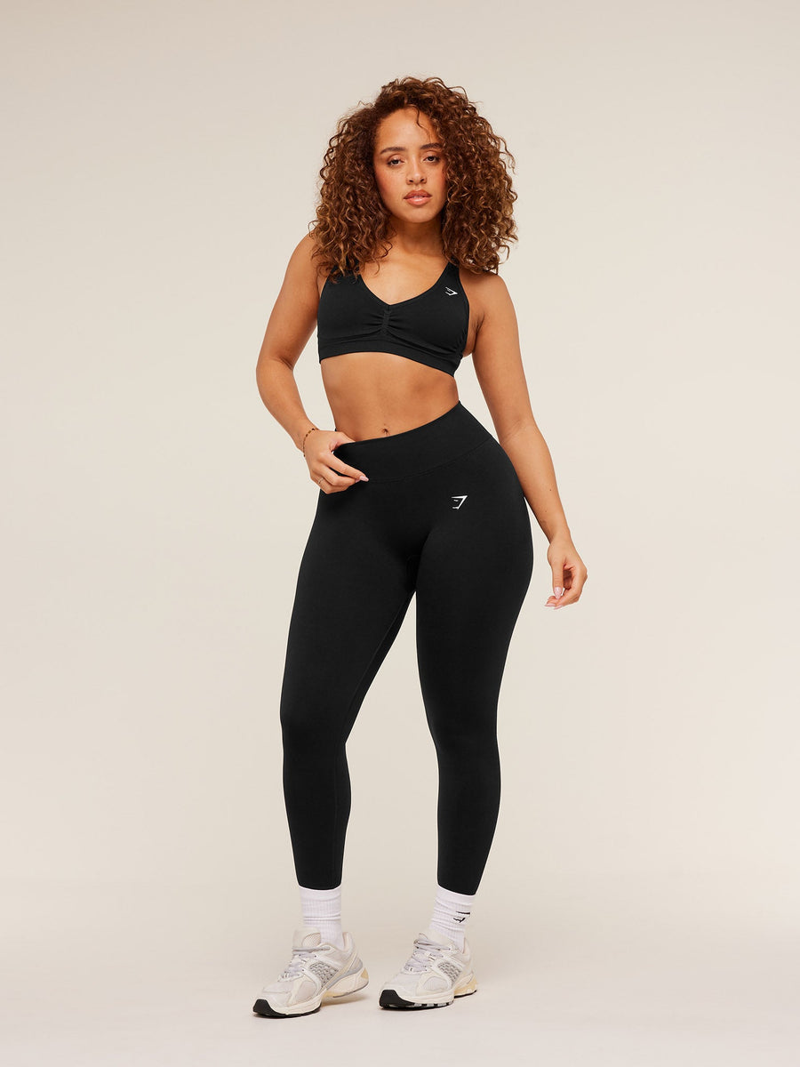 Gymshark Lift Seamless Sports Bra — Black/Black Marl — 5