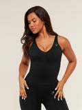 Gymshark Lift Seamless Tank with Shelf — Black/Black Marl — 1
