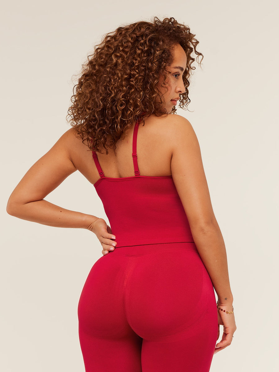 Gymshark Lift Seamless Tank with Shelf — Carmine Red — 3