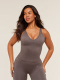 Gymshark Lift Seamless Tank with Shelf — Cool Brown — 1