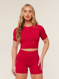 Gymshark Lift Seamless Short Sleeve Top — Carmine Red — 1
