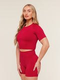 Gymshark Lift Seamless Short Sleeve Top — Carmine Red — 4