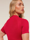 Gymshark Lift Seamless Short Sleeve Top — Carmine Red — 8