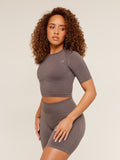 Gymshark Lift Seamless Short Sleeve Top — Cool Brown — 4