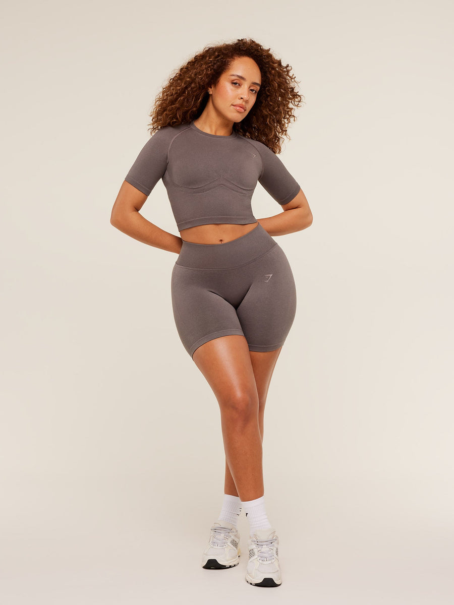 Gymshark Lift Seamless Short Sleeve Top — Cool Brown — 5
