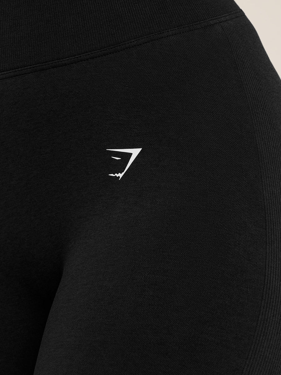 Gymshark Lift Seamless High-Rise Shorts — Black/Black Marl — 7