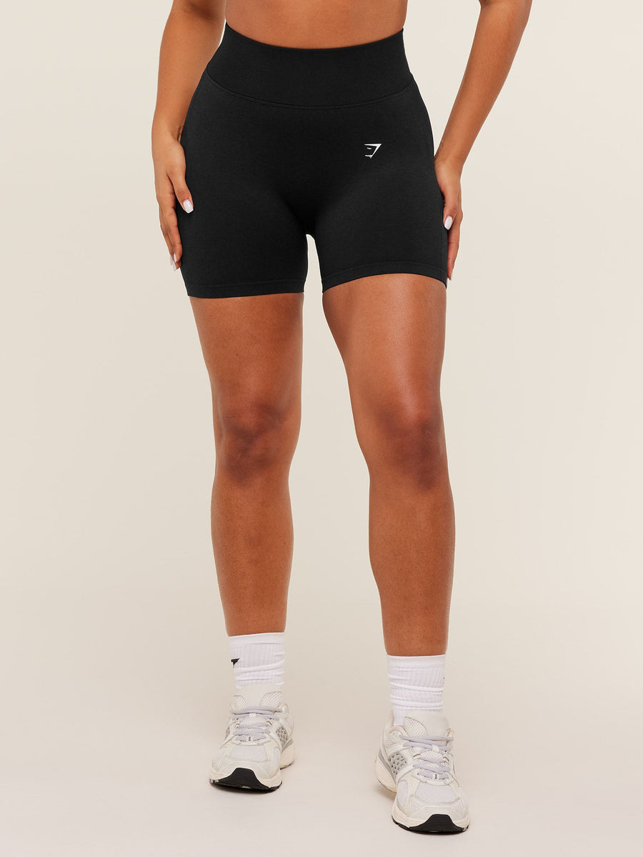 Gymshark Lift Seamless High-Rise Shorts — Black/Black Marl — 1