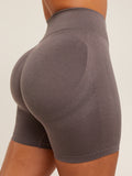 Gymshark Lift Seamless High-Rise Shorts — Cool Brown — 6