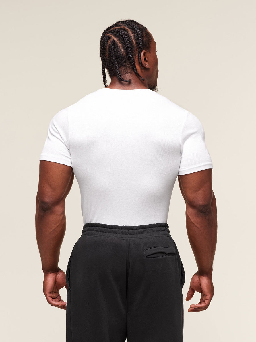 Gymshark Legacy Ribbed T-Shirt — White — 2