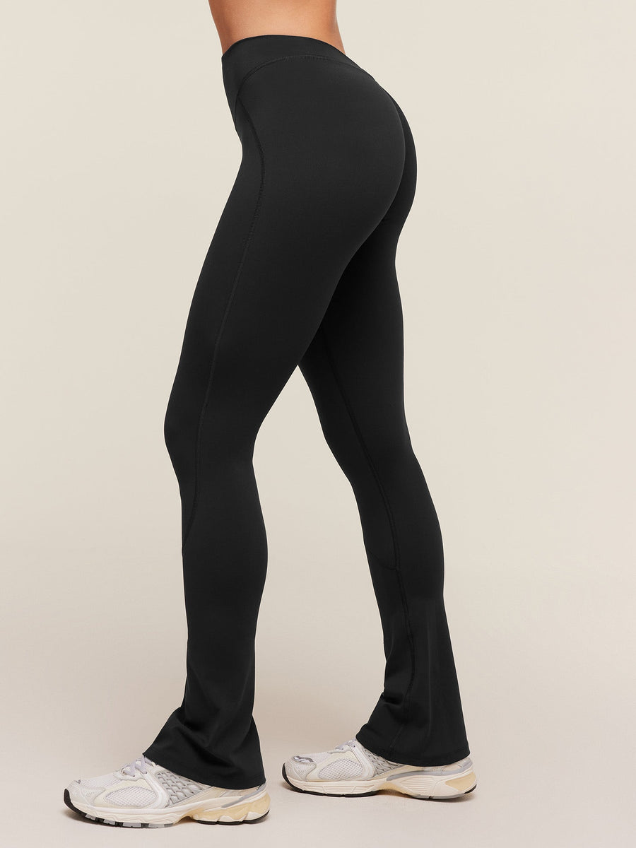 Gymshark Lifting Dipped Waistband Flared Leggings — Black — 4