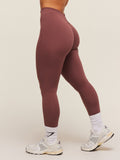 Gymshark Lifting Dipped Waistband Leggings — Burgundy Brown — 4