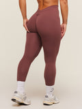 Gymshark Lifting Dipped Waistband Leggings — Burgundy Brown — 1
