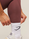 Gymshark Lifting Dipped Waistband Leggings — Burgundy Brown — 8