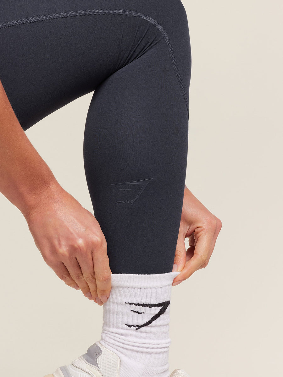 Gymshark Lifting Dipped Waistband Leggings — Heavy Blue — 6