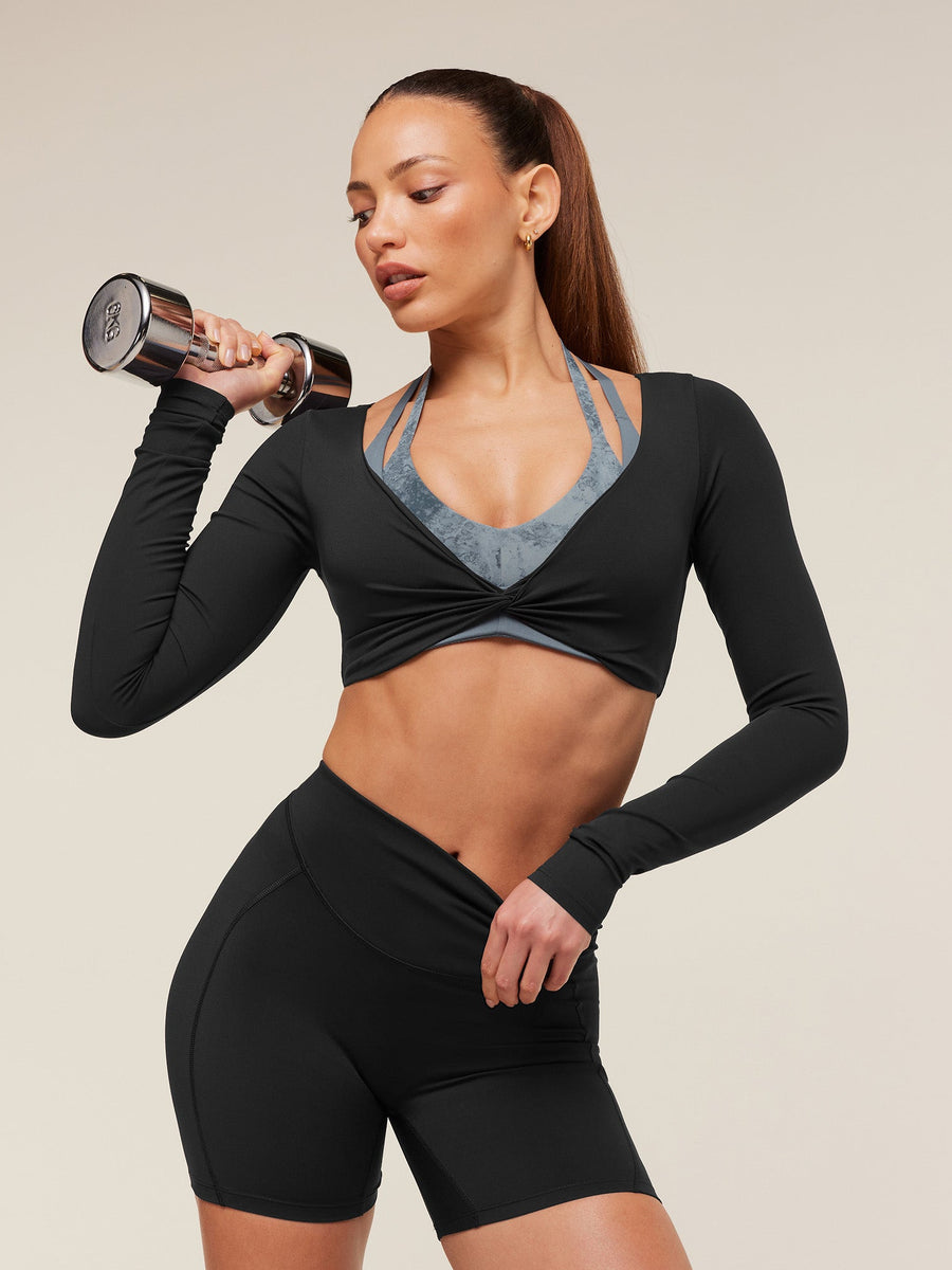 Gymshark Lifting Dipped Waistband Shorts — Black — 4