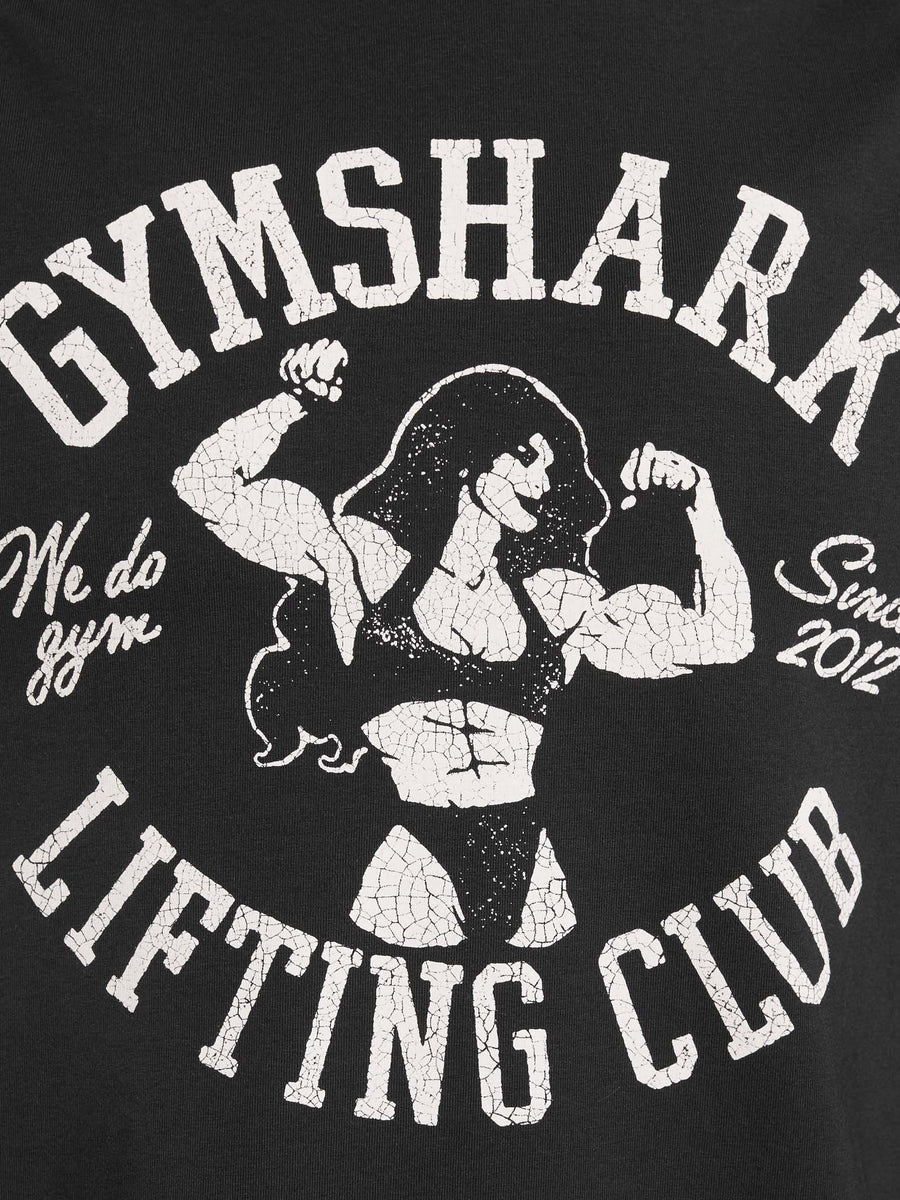 Gymshark Lifting Girl Graphic Oversized Tee — Black — 6