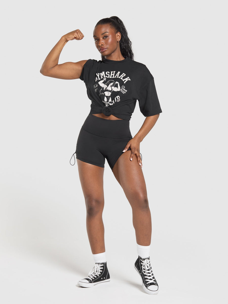 Gymshark Lifting Girl Graphic Oversized Tee — Black — 4