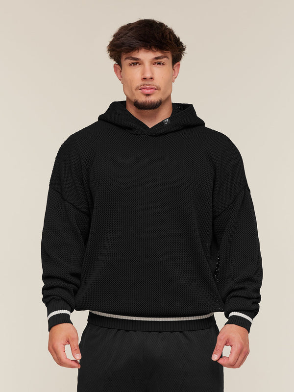 Gymshark Collective Crochet Style Hoodie — Black