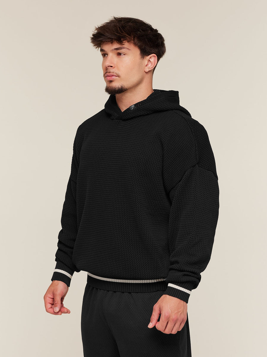 Gymshark Collective Crochet Style Hoodie — Black — 6