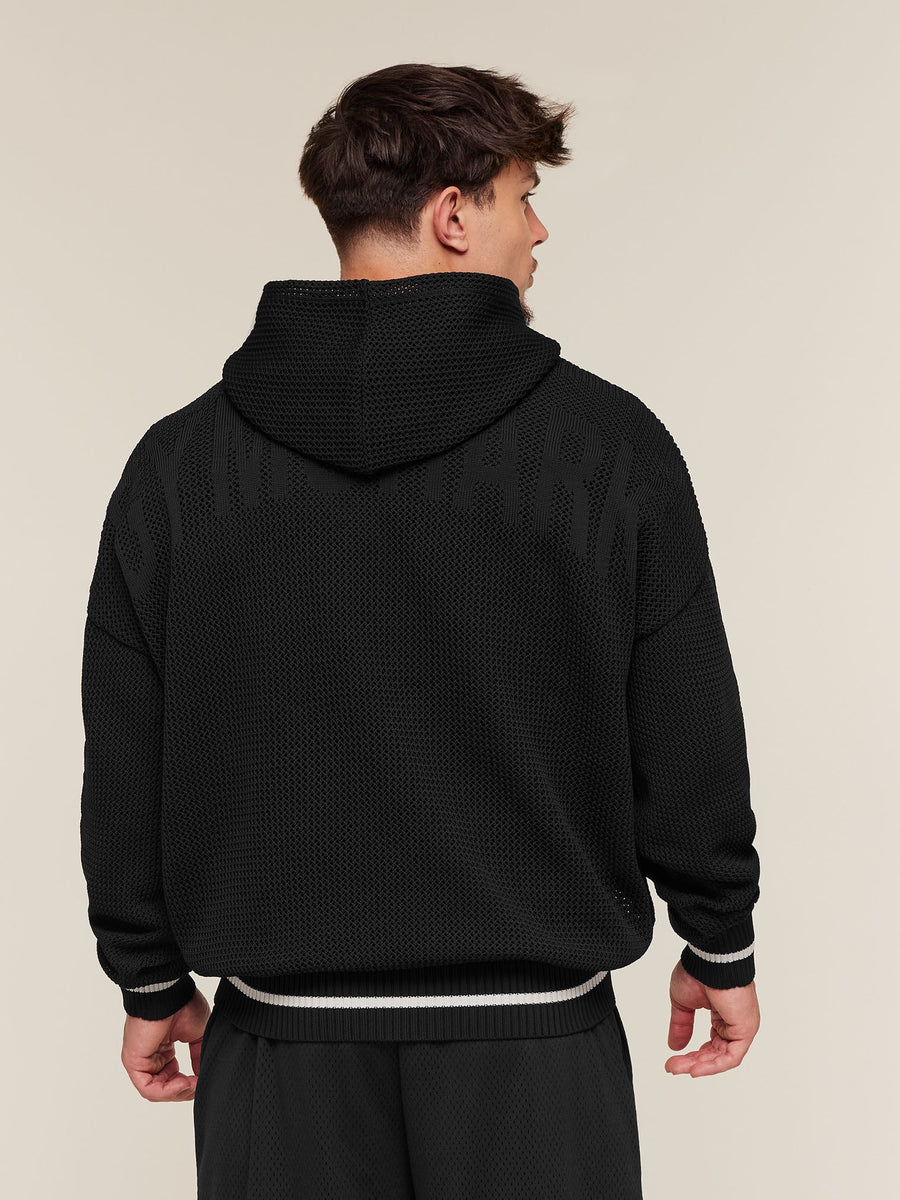 Gymshark Collective Crochet Style Hoodie — Black — 4
