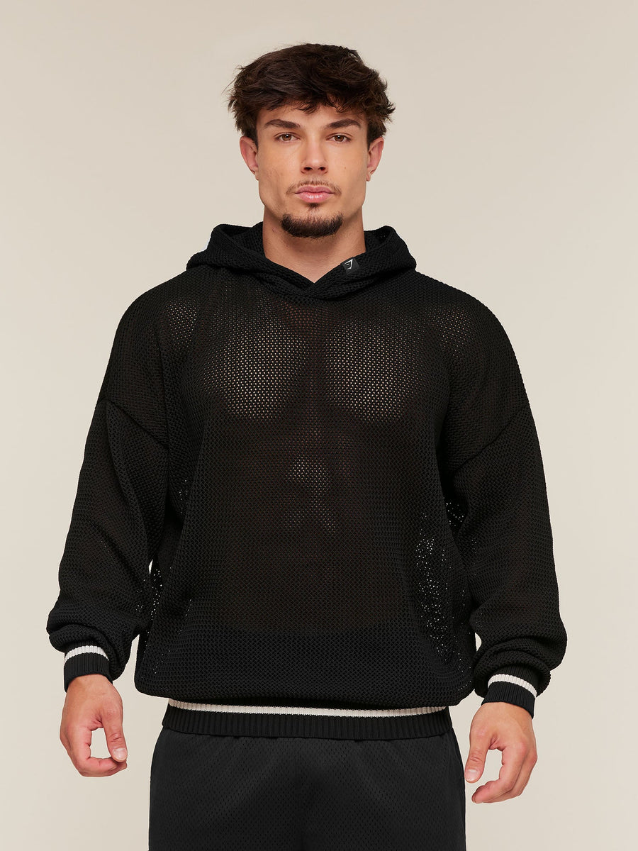 Gymshark Collective Crochet Style Hoodie — Black — 2