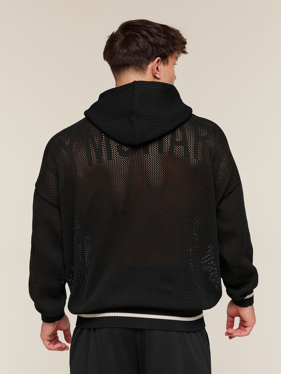 Gymshark Collective Crochet Style Hoodie — Black — 5