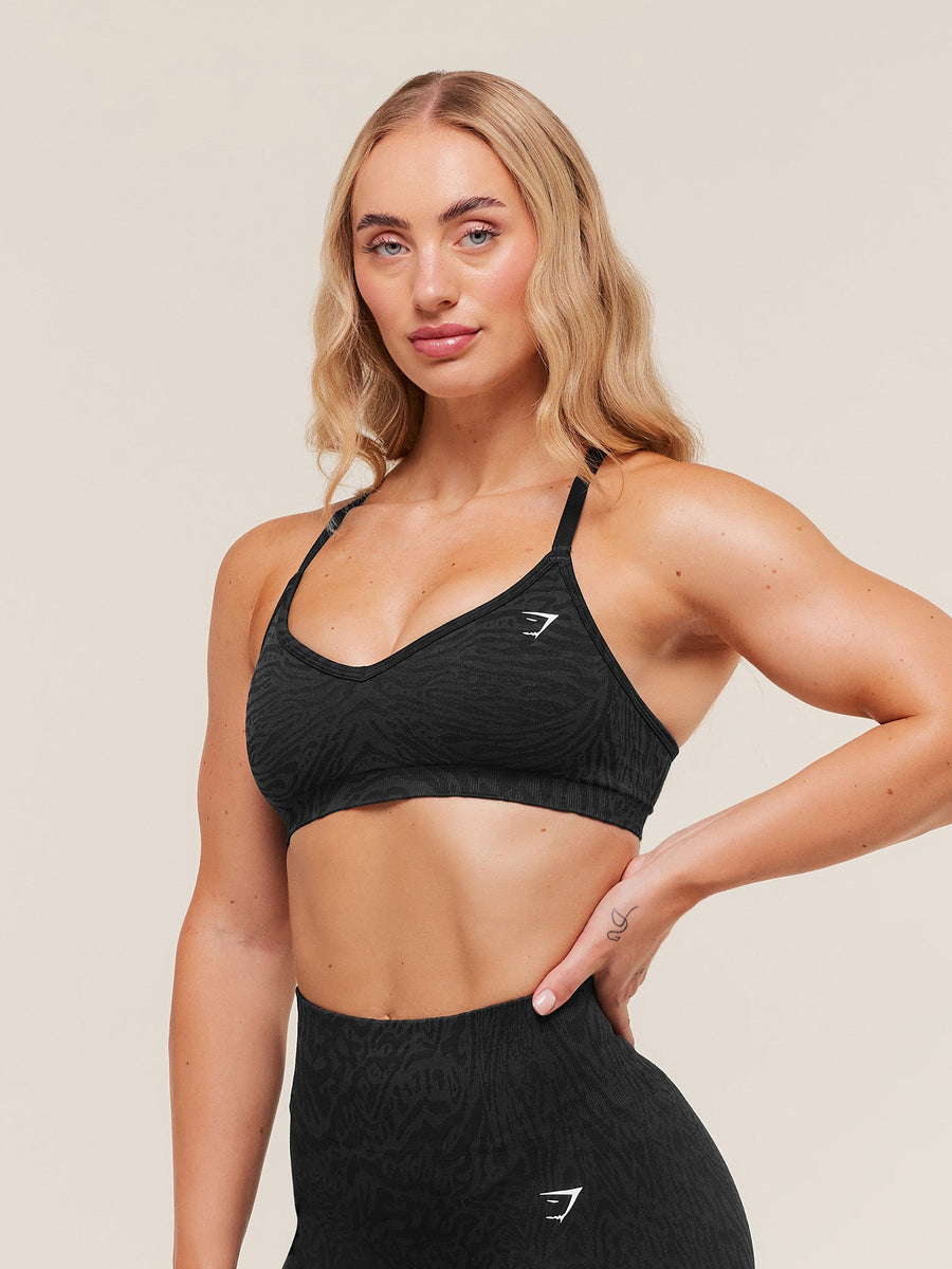 Gymshark Adapt Animal Seamless Sports Bra — Black/Asphalt Grey — 3