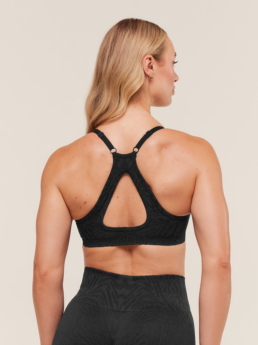 Gymshark Adapt Animal Seamless Sports Bra — Black/Asphalt Grey — 2