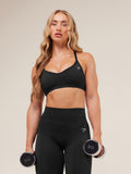 Gymshark Adapt Animal Seamless Sports Bra — Black/Asphalt Grey — 7