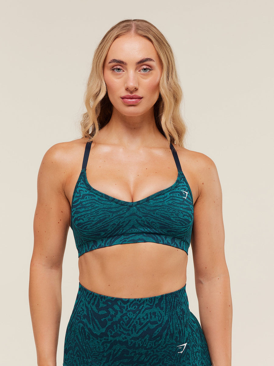 Gymshark Adapt Animal Seamless Sports Bra — Navy/Brand Blue — 1