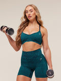 Gymshark Adapt Animal Seamless Sports Bra — Navy/Brand Blue — 7