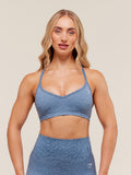 Gymshark Adapt Animal Seamless Sports Bra — Worn Blue/Peri Blue — 1